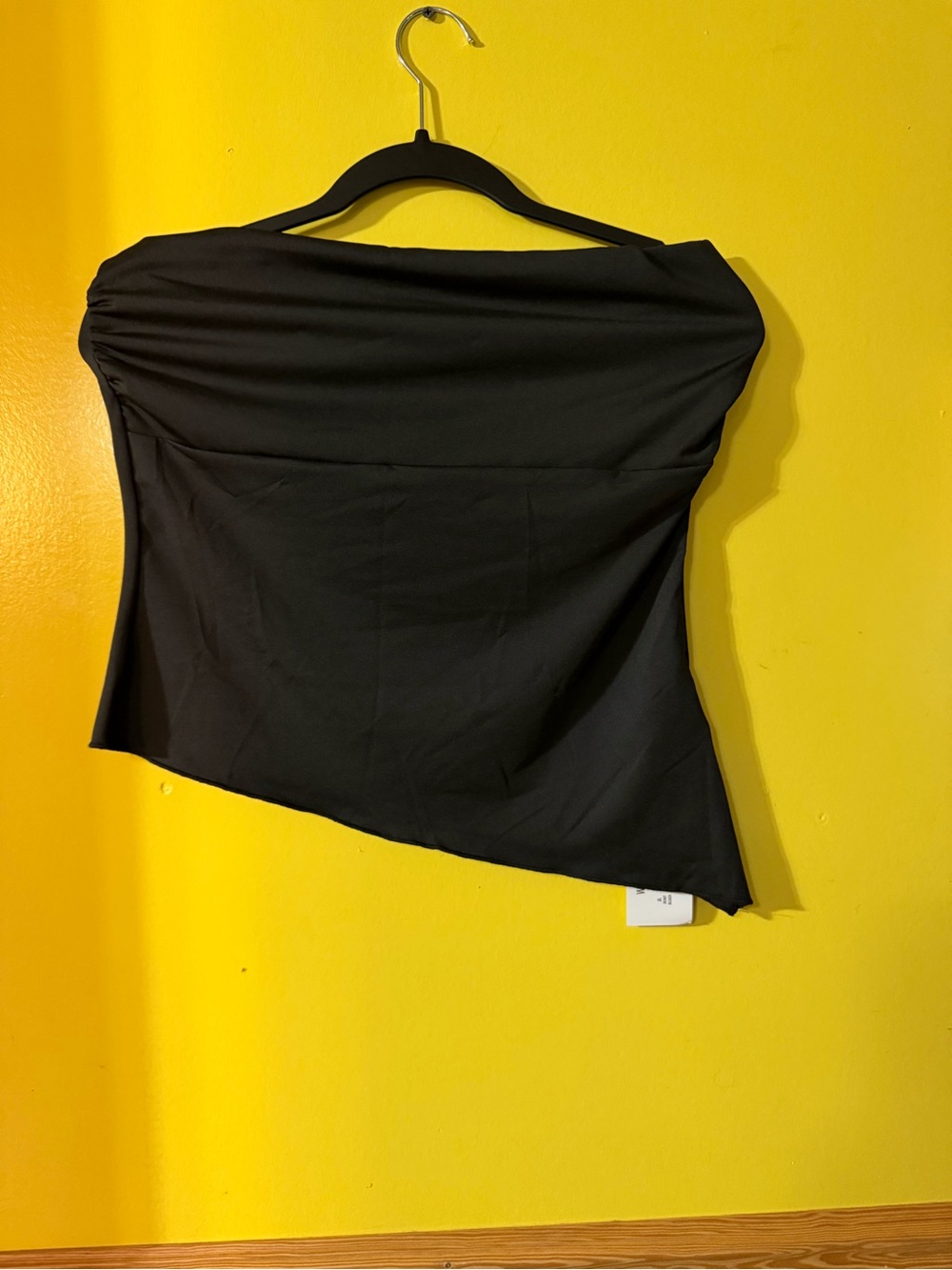 Black Asymmetric Off-Shoulder Tank Top